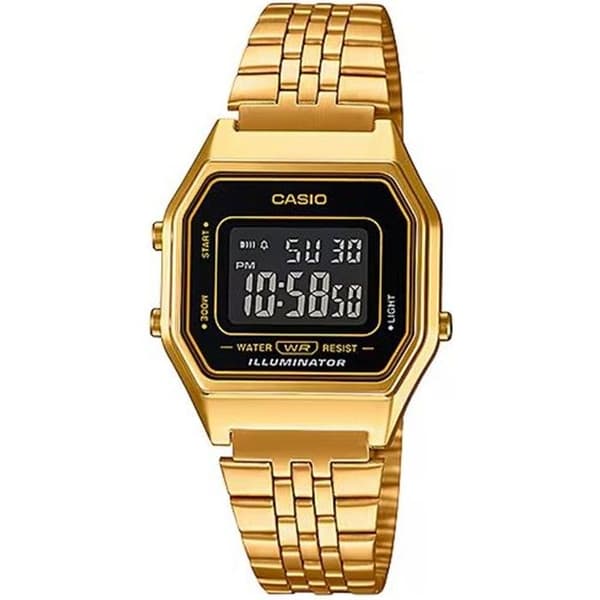 Ur - CASIO - LA-680WG-1B - Guld - Metal - Digital