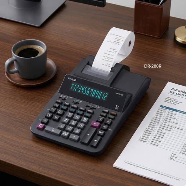 Casio printerregner sort Skærm: 12 (l x H x D) 204,5 x 111,2 x 376,5 mm