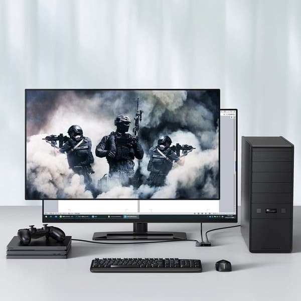 HDMI-switch - BASEUS - MATRIX - 2-i-1 eller 1-i-2 - Farve: Rumgrå