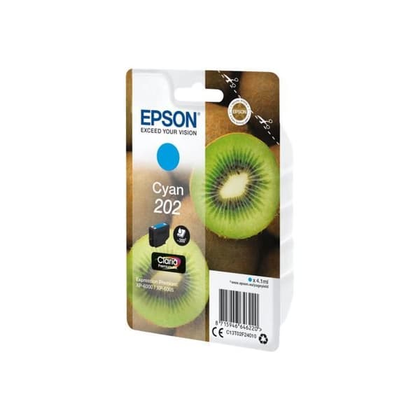 Original EPSON 202 blækpatron - Cyan - 4,1 ml - til Expression Home XP-202