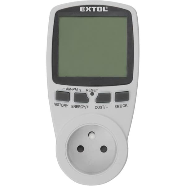 Energimåler - EXTOL - 8831260 - Wattmåler - Beskyttelse mod overspænding - Baggrundsbelyst display