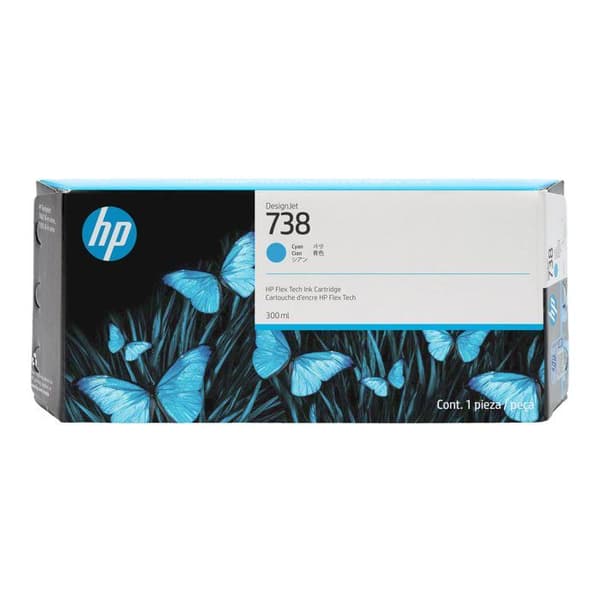 HP Blæk/ 738 300-ml Cyan Design