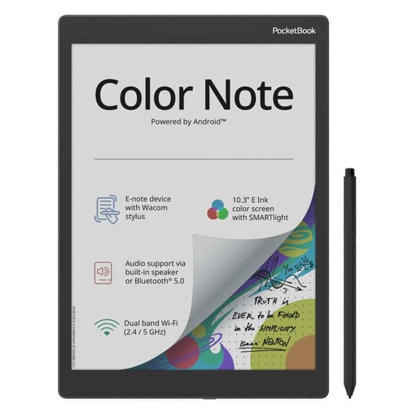 PocketBook Color Note e-läsare 10.3" 32GB svart och blå Android 12 Wi-Fi Bluetooth