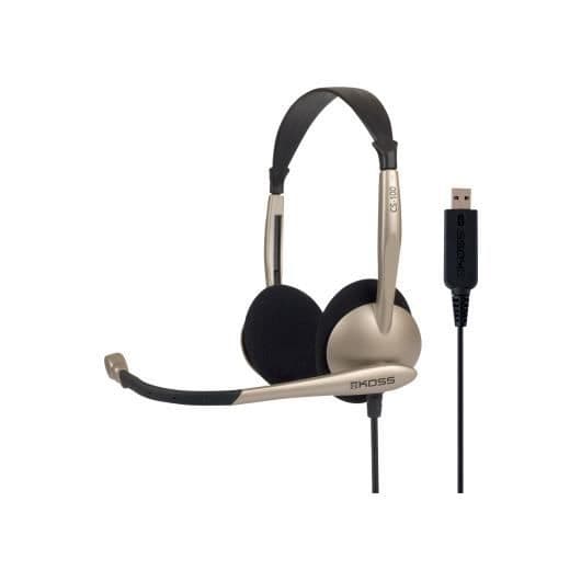 Multimedia headset - Koss - CS100-USB - Sort - Kablet - Indbygget mikrofon