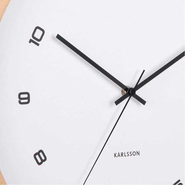 Väggklocka - KARLSSON - Modesta - Vit trä - Diameter 41,6 cm - Modern design