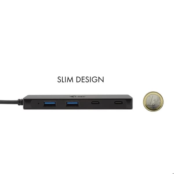 USB Hub - i-Tec - C31HUBMETAL2A2C - Sort - Plug and play - 2 porte USB A 3.2 Gen 1