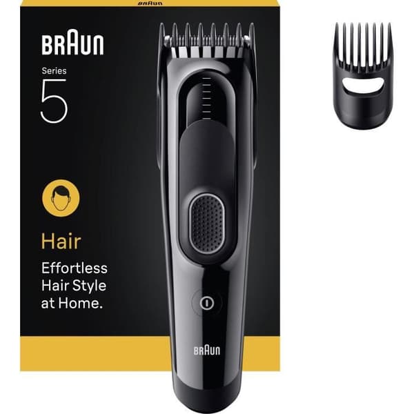 Hårklipper - BRAUN - HC5510 - Trådløs - 50 min - 9 indstillinger - Sort