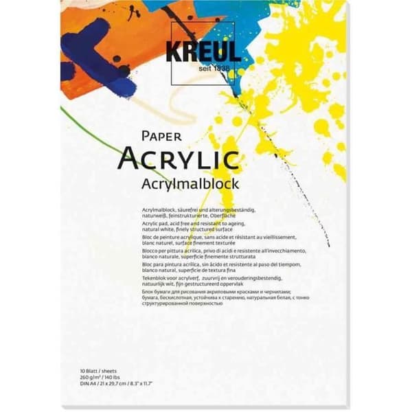 Block för konstnär Papper Akryl, 10 ark, A4