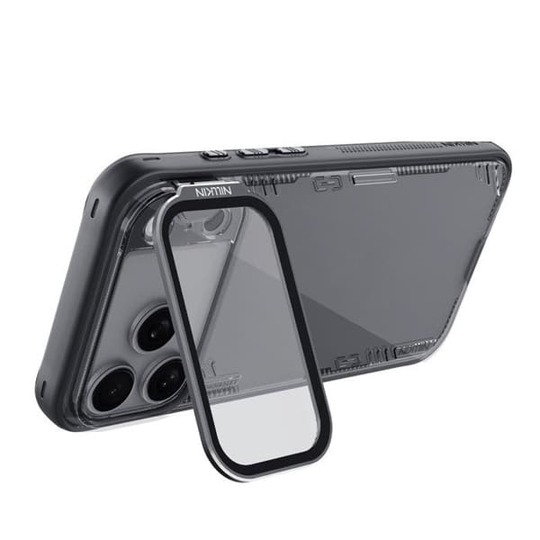 Cover til iPhone 17 Pro Max - TPU+PC, Transparent, Med Støtte