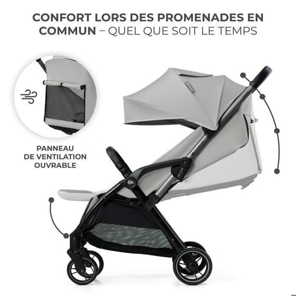 KINDERKRAFT - Klapvogn APINO - 4 hjul - Grå