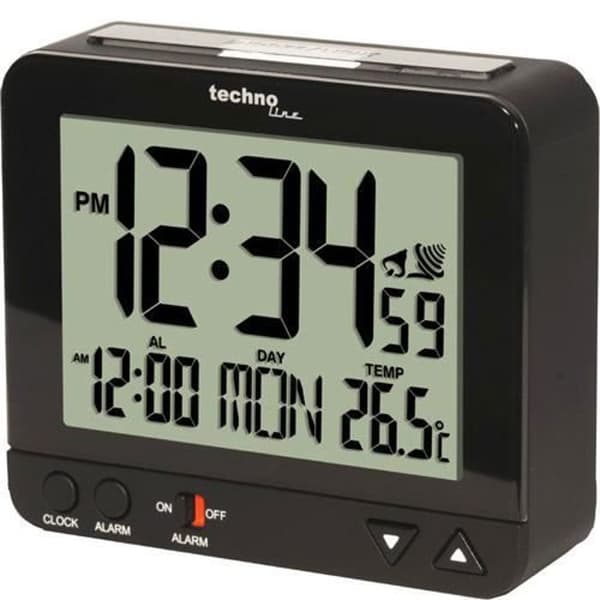 Vækkerradio - TECHNO LINE - WT 195 - AA - Sort - 95 x 32 x 80 mm
