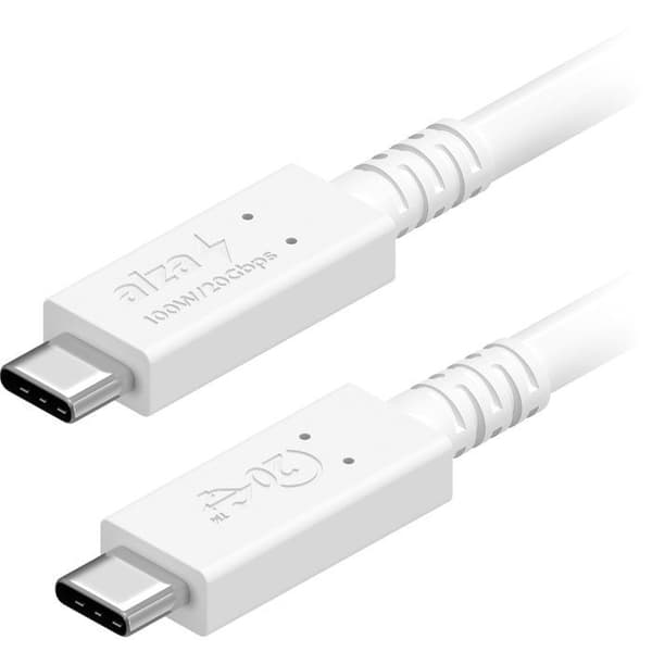 AlzaPower Core USB-C til USB-C USB4 100W 0,5m hvid
