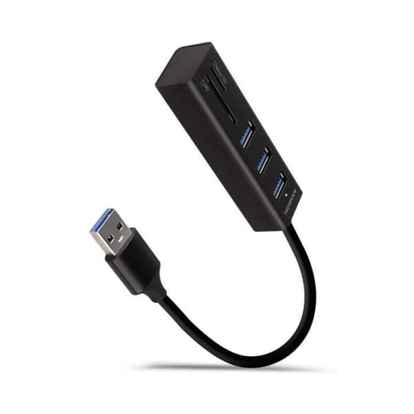 Hub Multiport USB 3.0 AXAGON HMA-CR3A - 3 x USB-A - SD/microSD - Gbit-LAN - Hvid