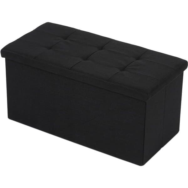 Taburett - TAB - Rektangulär - Svart - Textil - 38x38x76 cm