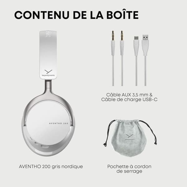Hovedtelefoner / studio Beyerdynamic Aventho 200 Grå