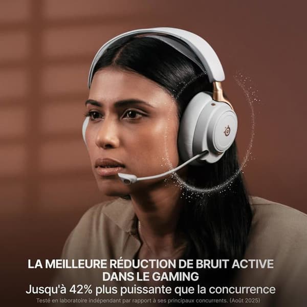 Gaming Headset - STEELSERIES - Arctis Nova Elite - Trådløs - 96 kHz/24 Bits - Sage & Guld