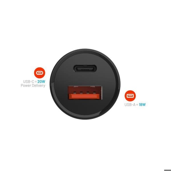 Bil laddare - FIXED - FIXCC20N-CU-BK - USB - Type-C - 20 W