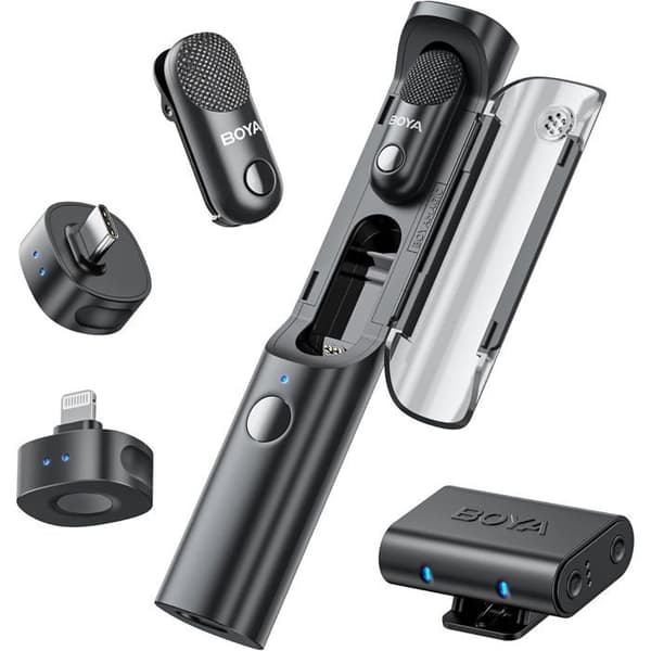 Trådlös Mikrofon - BOYA - Magic - Mini Klipp - USB-C/Lightning/3.5mm - 30h Batteritid