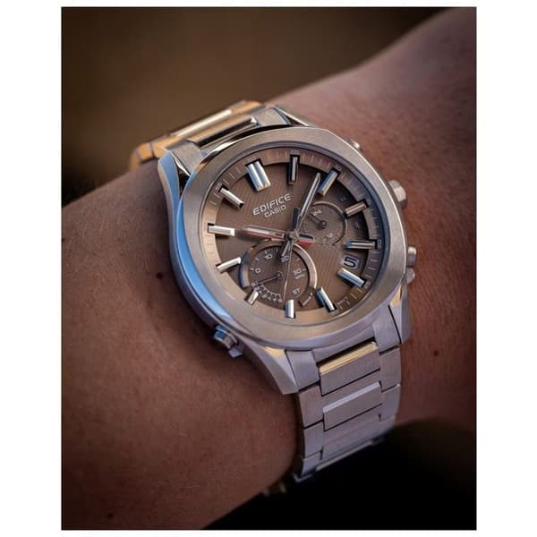 Ur - CASIO - EQB-1300D-5AEF - Rustfrit stål sølv - Bronze urskive - Vandtæt 10 bar