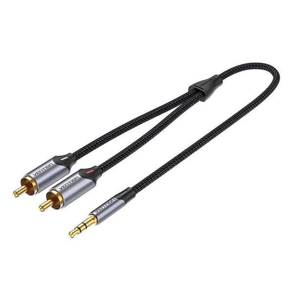 Audio Kabel 2Xrca Til 3,5 Mm Vention Bcnbd 0,5 M (Grå)