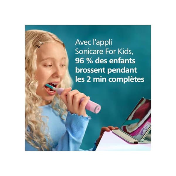 Sonic tandbørste - PHILIPS - Sonicare For Kids - 3 år+ - 2 bløde tilstande - Lyd- og lys timer