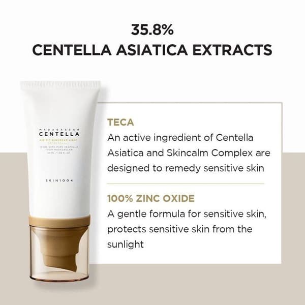 Solcreme - SKIN1004 - Madagascar Centella - SPF 30 - Beskyttelse mod UVA/UVB - 50ML