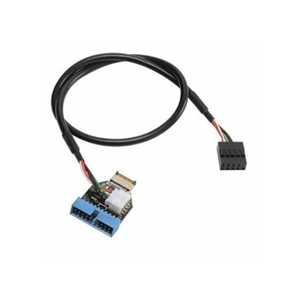 Intern USB 3.1 Gen 2 til USB 3.0 - Akasa - AK-CBUB38-40BK - 40 cm - Sort