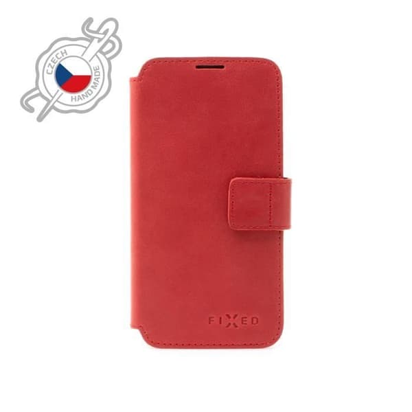 Fodral - FIXED - ProFit - iPhone 13 - Läder - Röd - Typ bok