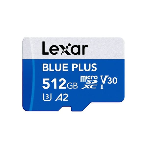 LEXAR MicroSDXC Blue Plus UHS-I 512GB V30 170MB/s med SD-kortadapter