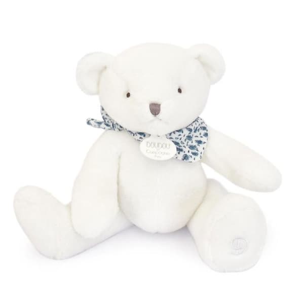Hvid bamse - 25 cm - DOUDOU ET COMPAGNIE - BAMSE/Doudous - Blå