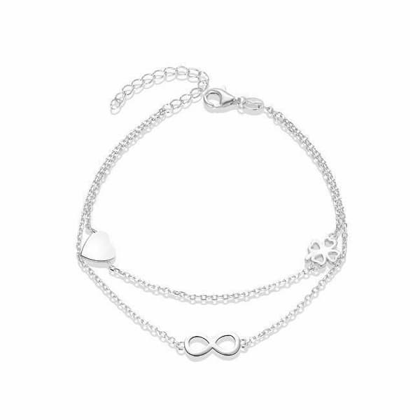 Armband - Beneto - Silver - Elegant - Dubbel
