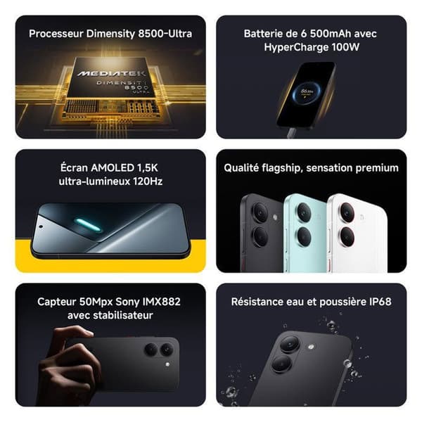 POCO X8 Pro 8+256 Svart Processor Dimensity 8500-Ultra