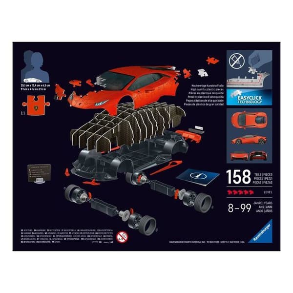 Puzzle 3D Iconics Lamborghini Huracán Evo Orange