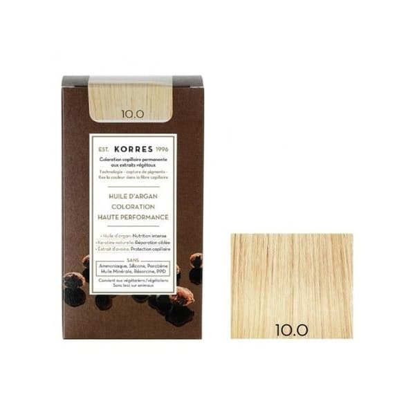 Korres arganolie permanent farvesæt 10.0 platinblond