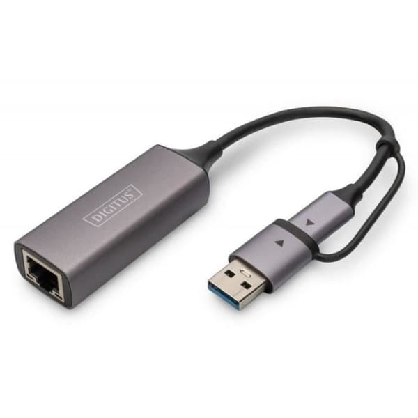 Digitus Ethernet-adapter USB 3.0 / USB C 3.1 til 2.5 G - 4016032473572