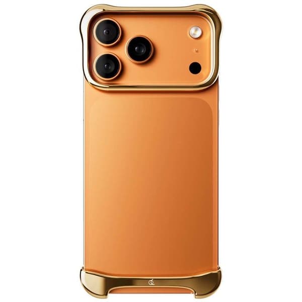 Skydd Design för iPhone 17 Pro Bumper Hölje i Robusta Aluminium Arc Pulse Guld