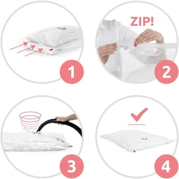 KOMPAKTOR 10-pack kompressionspåsar - Storlek M - Transparent
