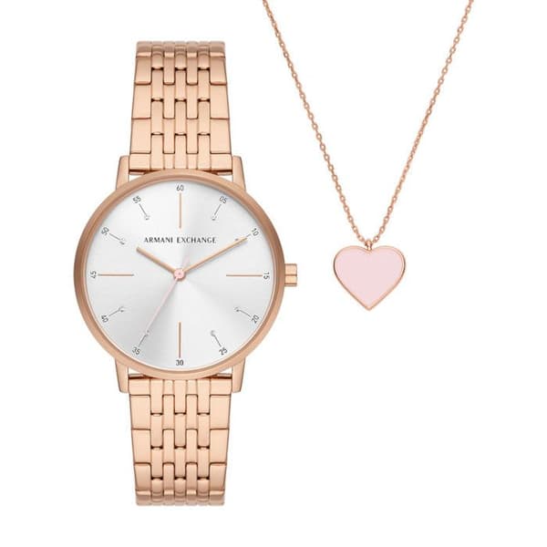 Armani Exchange Dameur - AX7145SET i rustfrit stål Ip-rosé