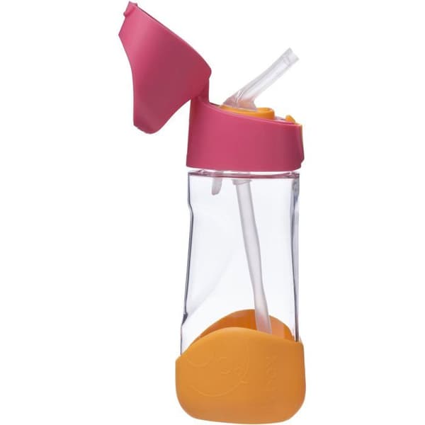 B.Box Flaska med sugrör 450 ml rosa orange
