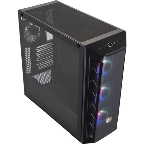 Gaming PC Chassi - COOLER MASTER - MasterBox MB520 ARGB - Härdat glas panel - 3 ARGB fläktar - Svart