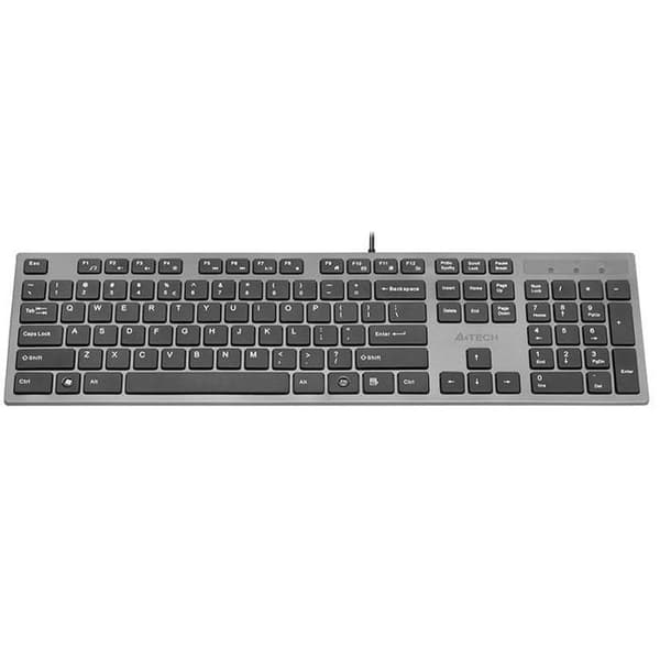 Tastatur - A4-Tech - KV-300H - Slank - 2 USB-porte - Kablet - Grå