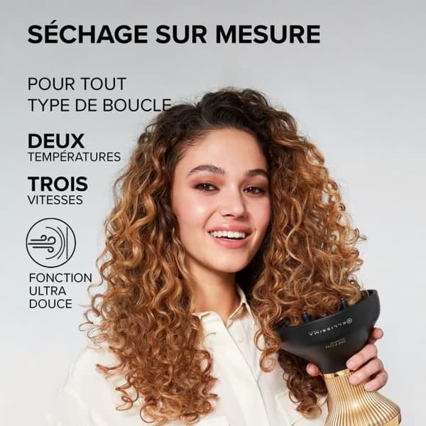Hårtørrer Bellissima DIFFON SUPREME CURL FLOW XL SORT-GULD