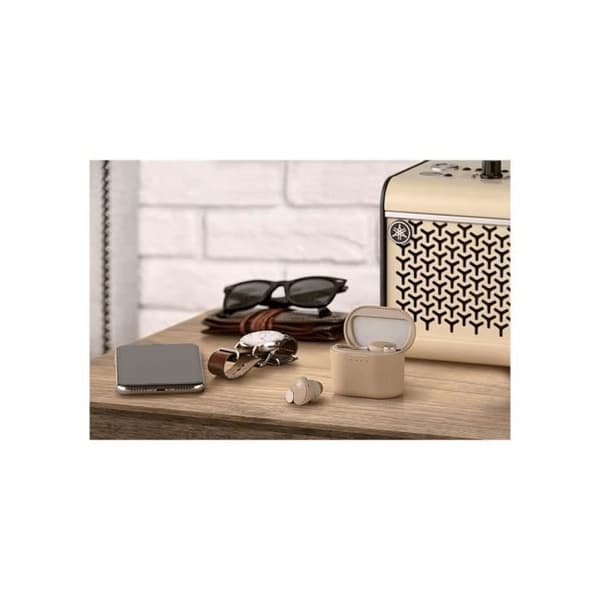 Yamaha TW-E7B Beige — True Wireless Bluetooth (TWS) hörlurar för musik och samtal