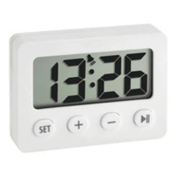 Quartzväckarklocka TFA Dostmann 60.2014.02 vit