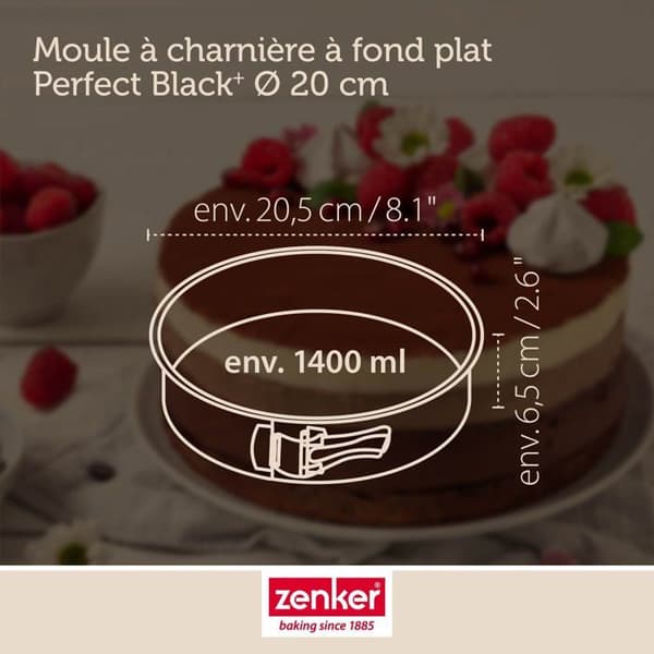 Lös form med fällbara kanter 20 cm Zenker PerfectBack+