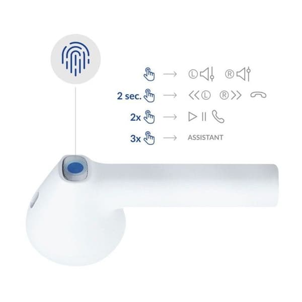 Bluetooth-hörlurar 3MK MovePods Vit