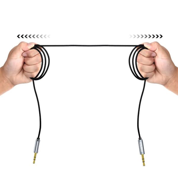 AUX audio kabel til højttaler, 2 mini-jack 3,5 mm han, 1,2 m - sort