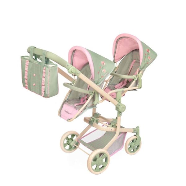 Dukkevogn op til 52 cm, multiposition, dobbelt, sammenfoldelig