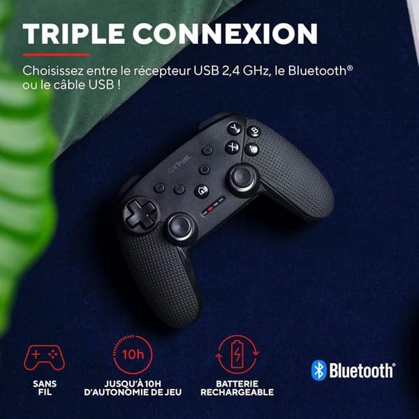 Spilkontroller - TRUST - GXT 542 Muta - Trådløs Bluetooth/2.4GHz - 75% Genanvendte Materialer - Sort