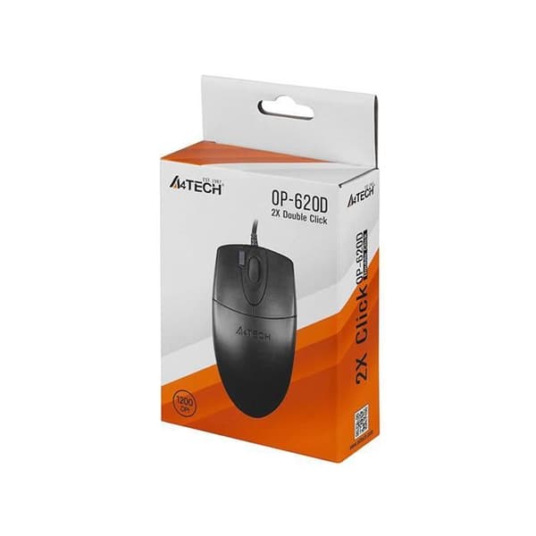Mus - A4TECH - OP-620D - Ambidextrous - Optisk - 800 DPI - USB